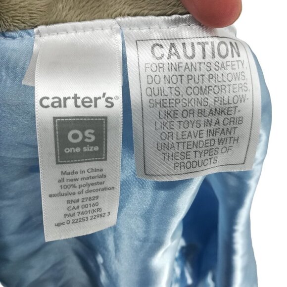 Carters Puppy Dog Mommy Loves Me Embroidered Lovey Lovie Security Blanket Blue - Picture 2 of 6